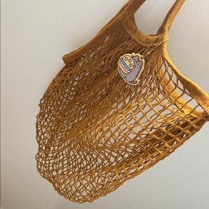 Women’s Fringe Crochet Tote Bag — Mustard